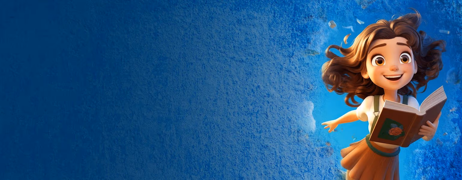 Child reading an enchanted book